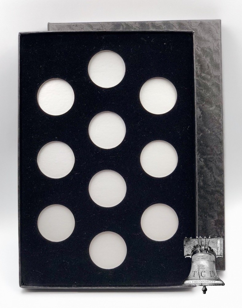 Air-tite Coin Holder Box Silver Insert Black Ring + Model A Storage Capsule Case