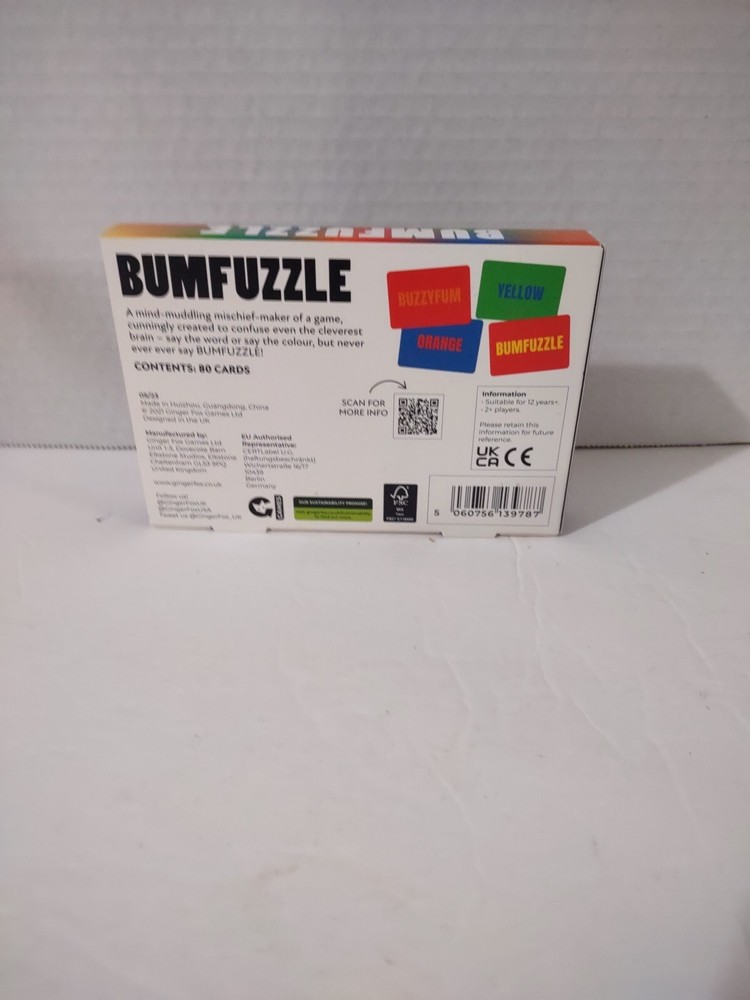 Bumfuzzle Card Game Ginger Fox New