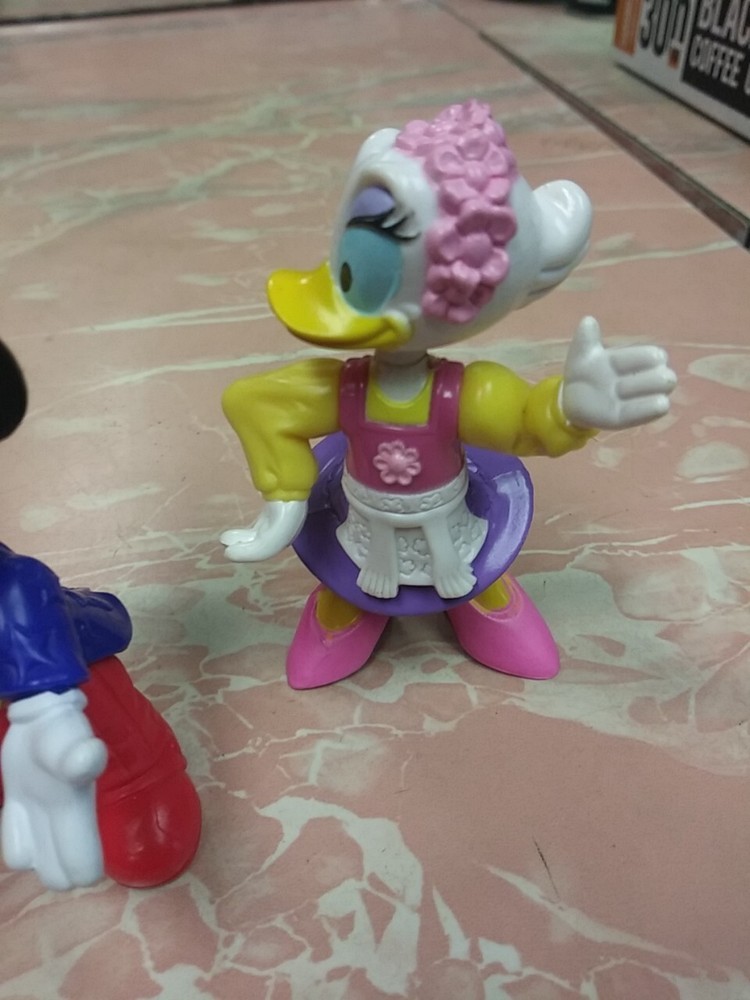 Disney Mickey Mouse Ringmaster Poseable Jointed 4" & Daisy & Goofy Lot Figures