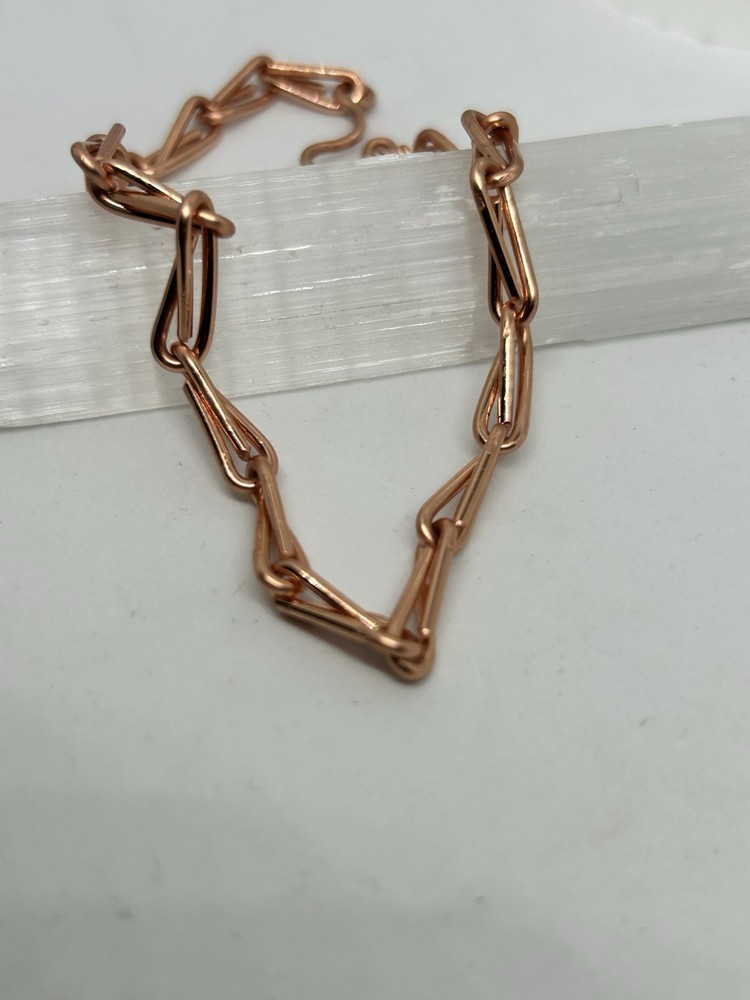 handmade copper link bracelet 9”