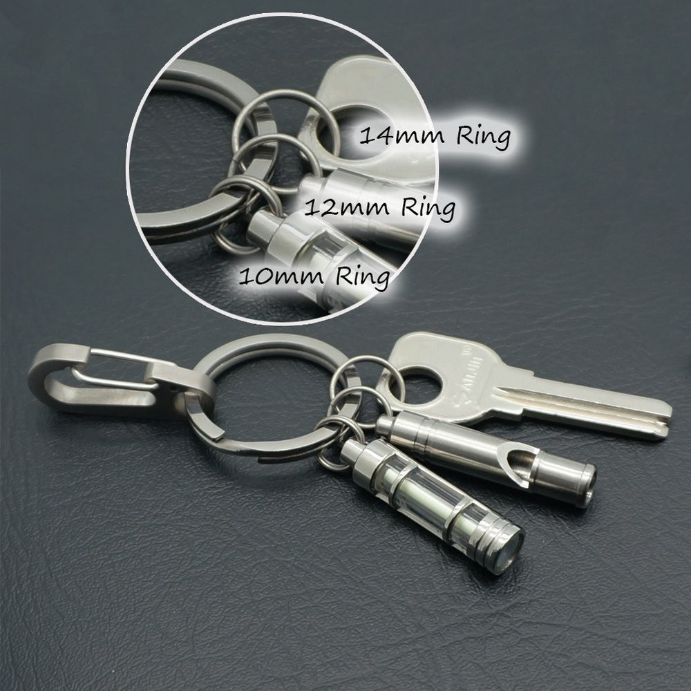 TIKING 10pcs/Lots Titanium Small Split Rings Ti Micro Key 12mm, Silver