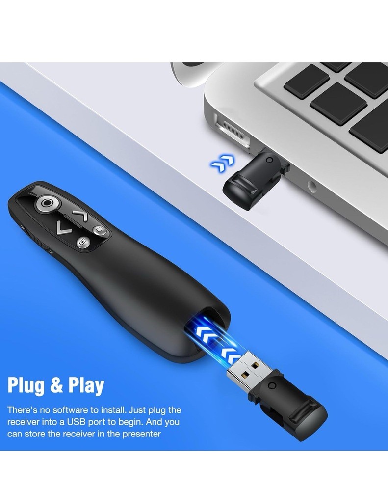 Presentation Clicker Wireless Presenter Remote for PowerPoint, Powerpoint Cli...