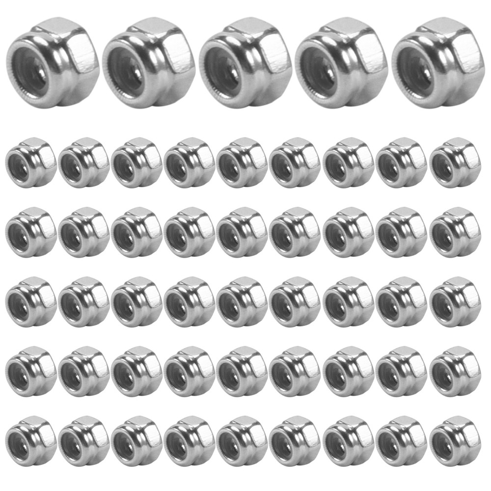 50pcs M2 Zinc Plated Self-Locking Nylon Insert Hex Lock Nuts B7E52744