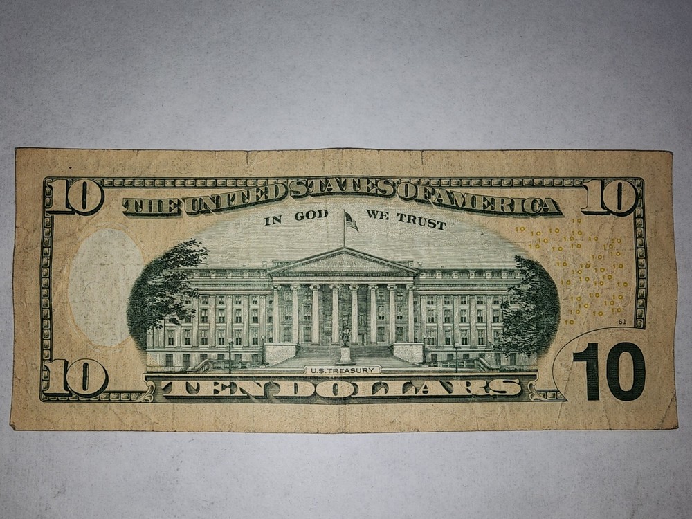 very rare binary $10 bank note