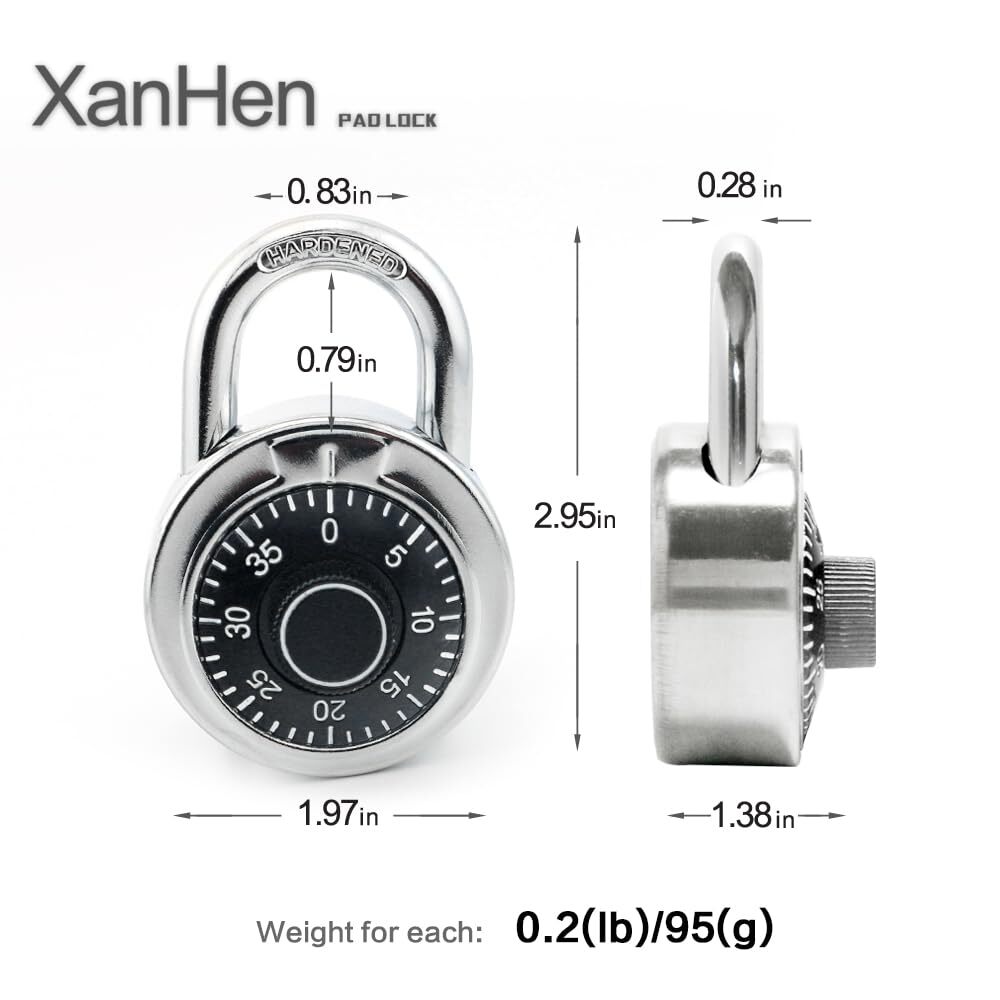Standard Dial Combination Lock with Different Combinations Black Turnplate Pr...