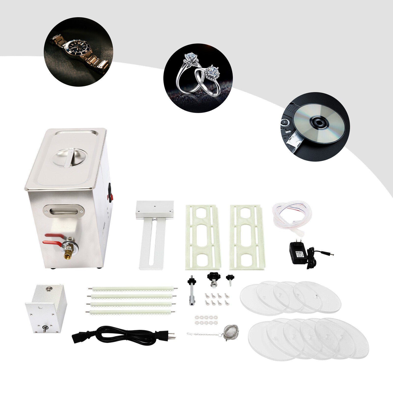 Liftable Album Disc Digital Ultrasonic Cleaner Vinyl Record Washing Machine 6.5L