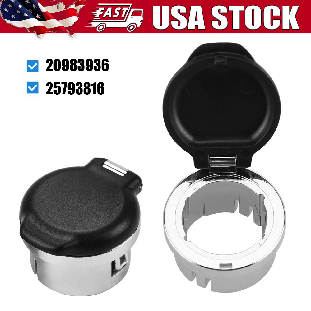 2PCS 20983936 Cigarette Lighter Power Outlet Socket Cap Plug Cover Set 25793816