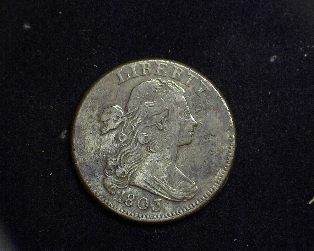 HS&C: 1803 Large Cent Draped Bust Cent XF Slight pitting. - US Coin