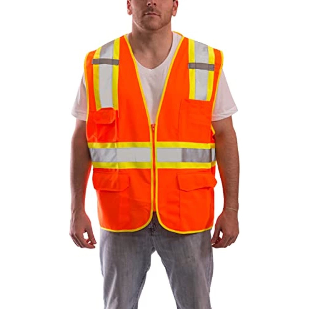 JOB SIGHT V73852.S-M Polyester Mesh-Solid Vest, Small/Medium, Fluorescent