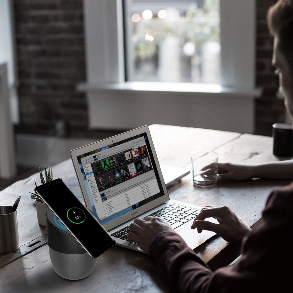 Mini altoparlante Bluetooth e caricabatterie e docking station wireless compatib