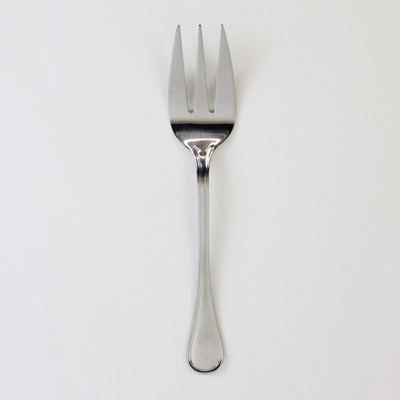 Wallace Silver Royal Thread Pattern 18/10 SS Solid Serving Fork 8.75" Rare Item
