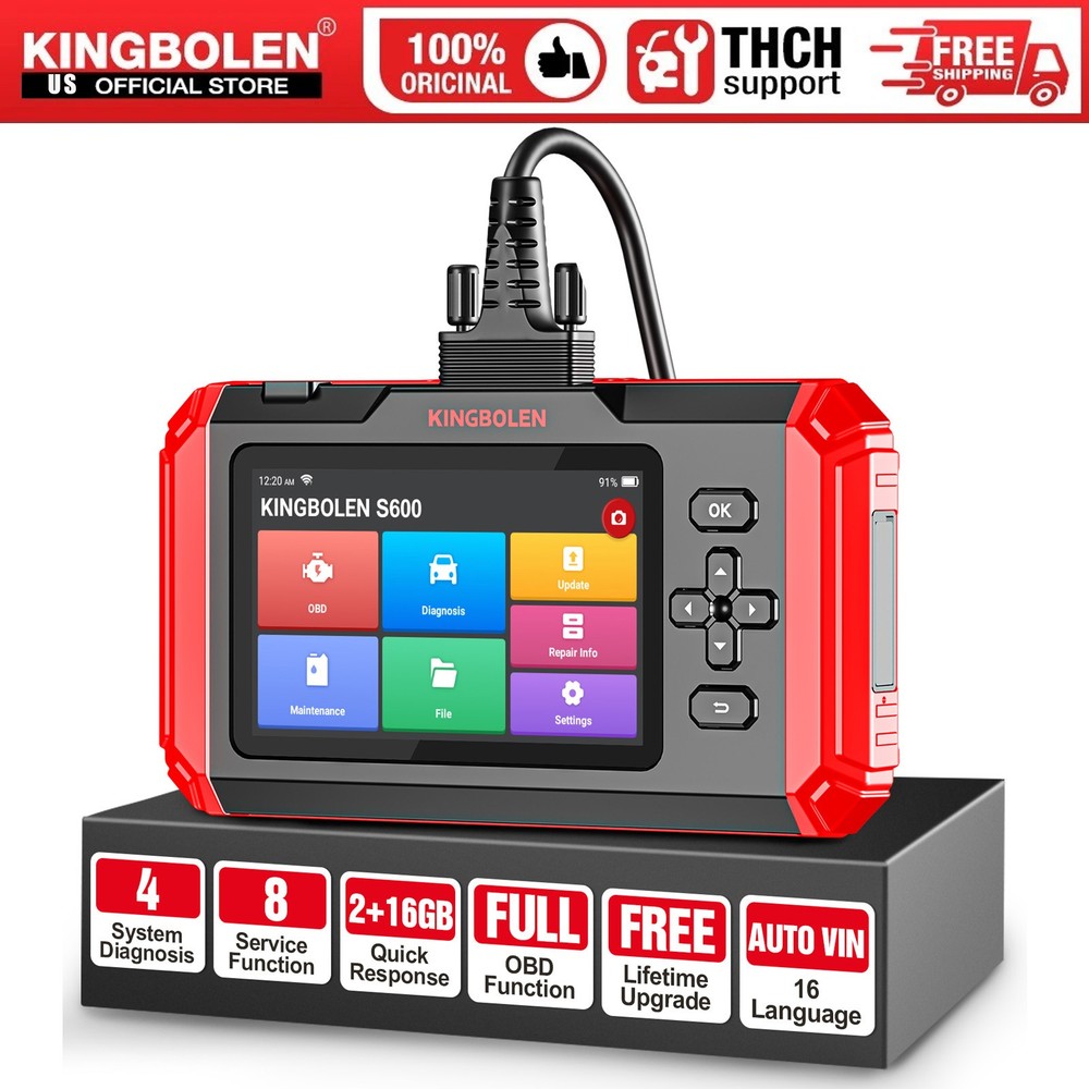 2026 Kingbolen S600 Car OBD2 Scanner Code Reader Diagnostic Tool Engine ABS AT