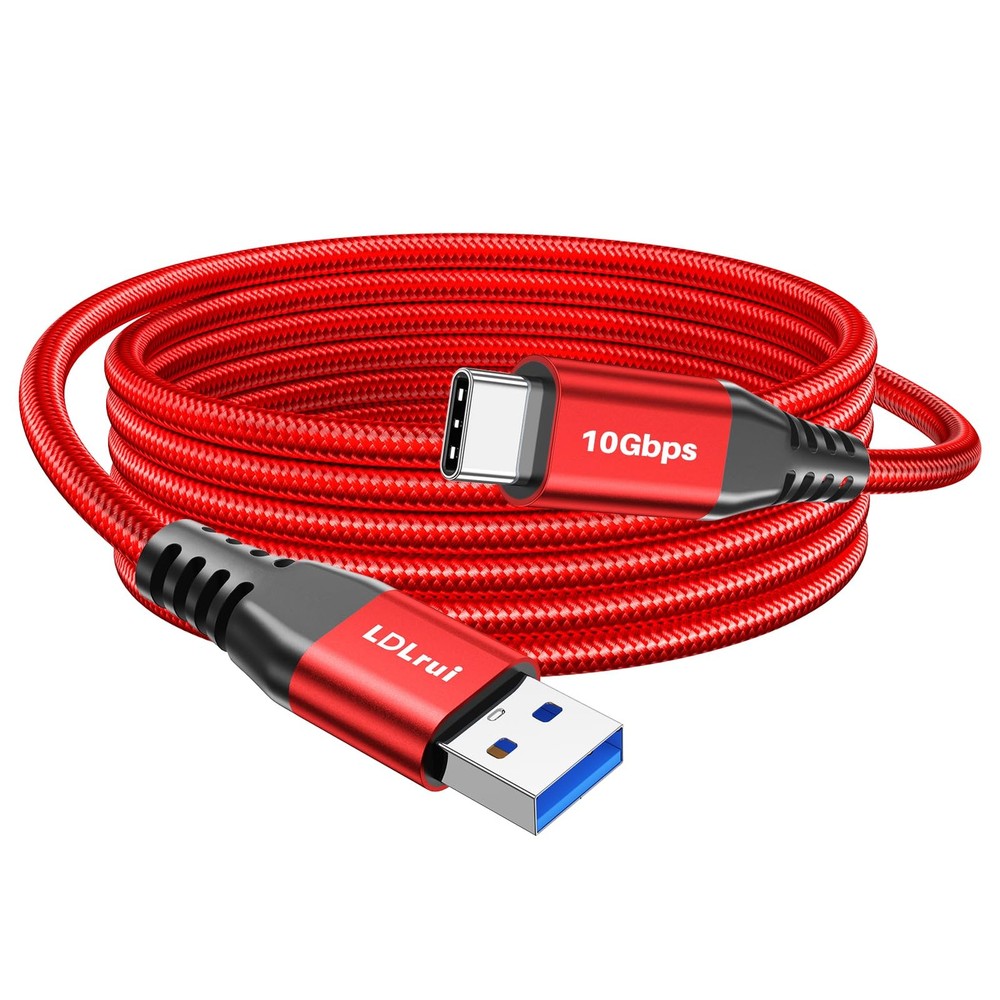 10ft Red USB C Cable 10Gbps Data Transfer, Extra Long 3.2 Gen 2 10ft,