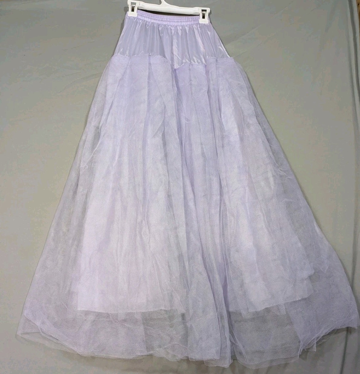 Lavender Purple Full Length Adjustable Waist Crinoline Skirt