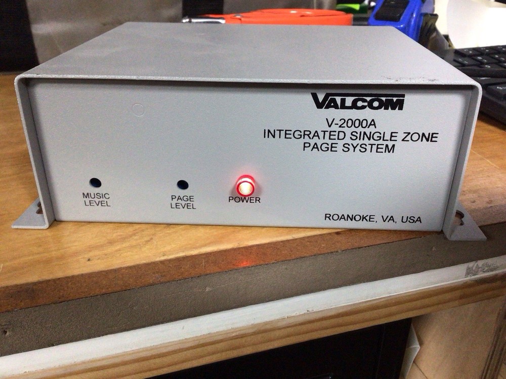 VALCOM V-2000A Integrated Single Zone Page System, w/ Power Cord AS IS