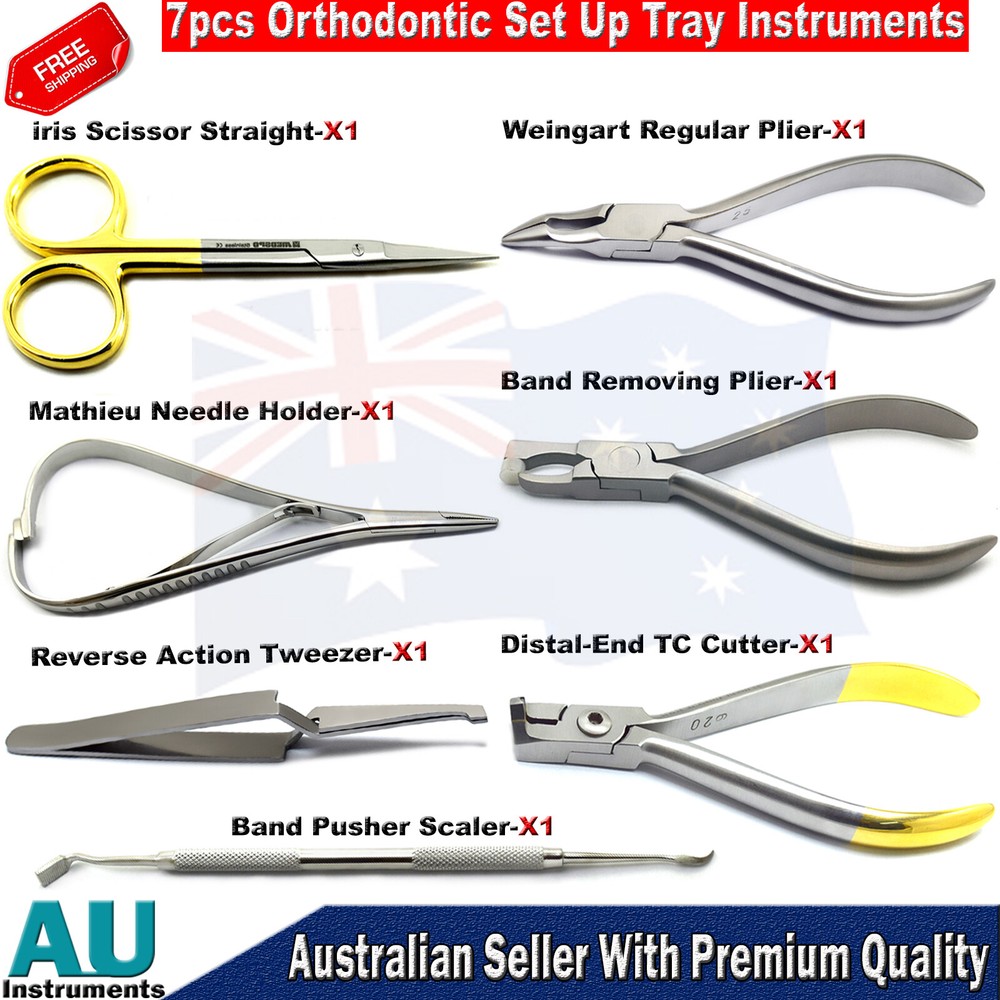 Dental Bracket Placing Bending Instruments Ligature Kit Needle Holder Forceps