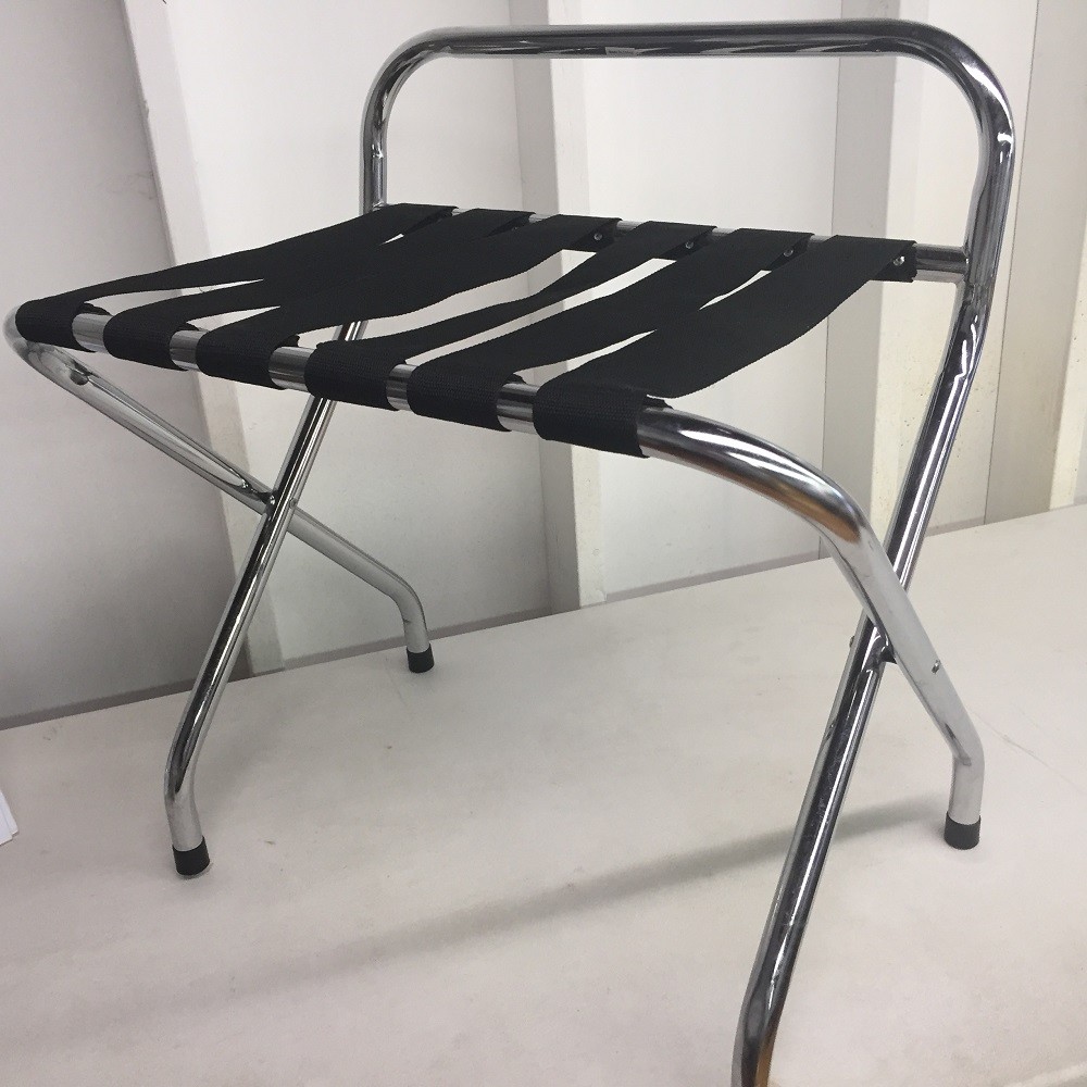 Hotel Luggage Racks Chrome with backs - Pack of (4) Folding - Ex Olympic Village