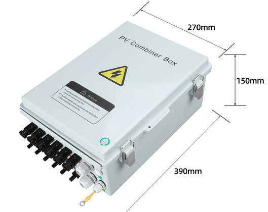 6-String Solar PV Combiner Box New 15A Circuit Breaker For Solar Panel System