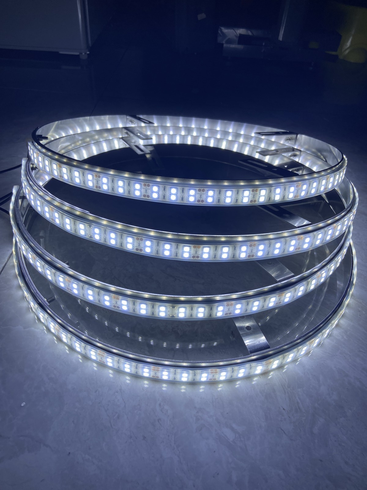 4x 15.5" DOUBLE ROW Strobe WHITE LED Trucks Wheel Rings Lights Bluetooth Control