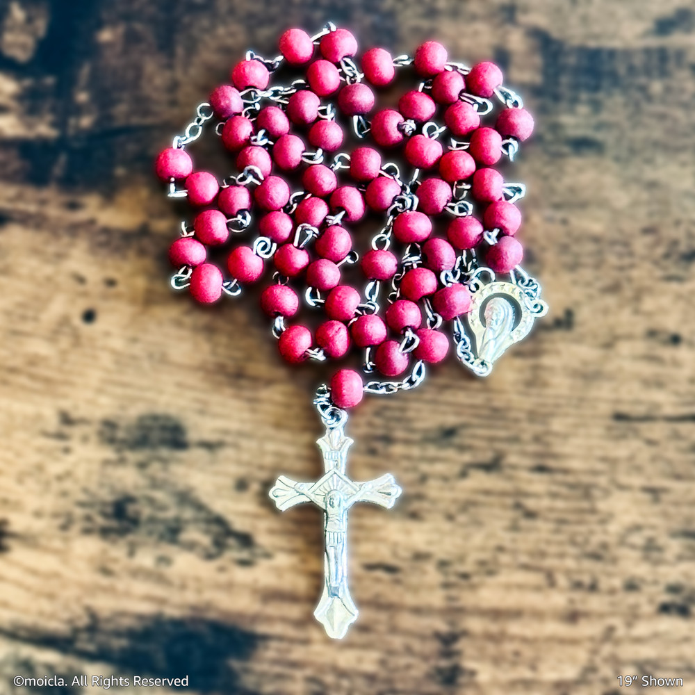 Rosary, Soft Scent of Roses - Catholic Rosary Beads 19" Long