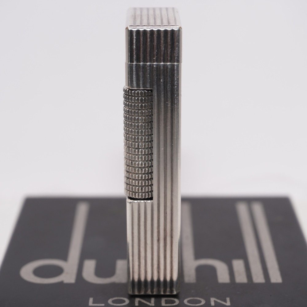 Dunhill Lighter Silver Stripe Pattern-Ultrasonically cleaned_Working