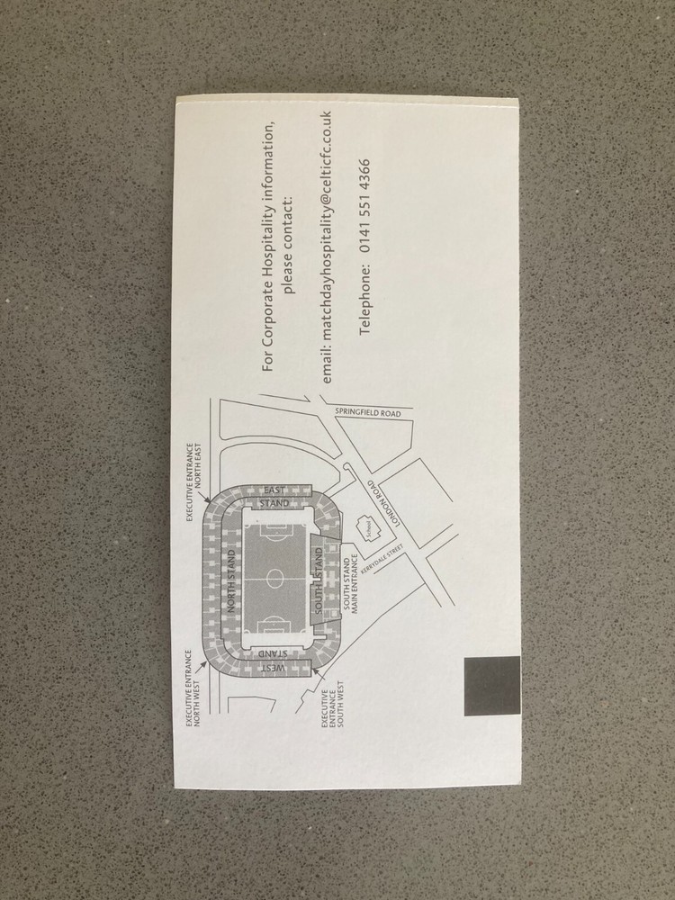 Celtic v Livingston 2004-05 Match Ticket