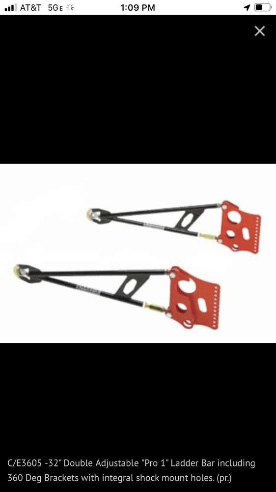 Chassis Engineering 32" Ladder Bar Kit w/shock Mounts