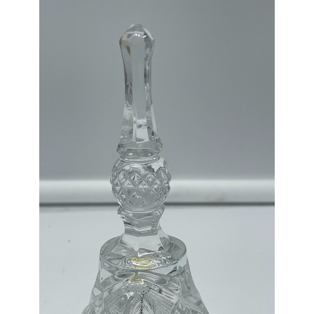 Clear Lead Crystal Etched Dinner Bell
