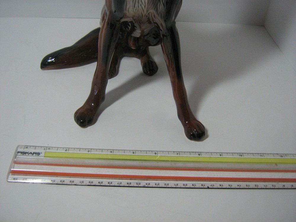 14 GERMAN SHEPHERD PAIR LARGE GLAZE POPPED REPAIRED CONDITION NICE DISPLAY