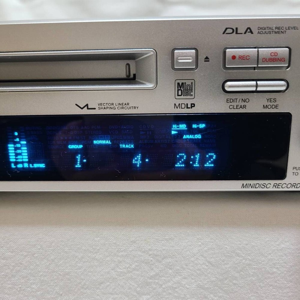 ONKYO MD 105FX Mini Disc Recorder Silver High Speed Audio MD