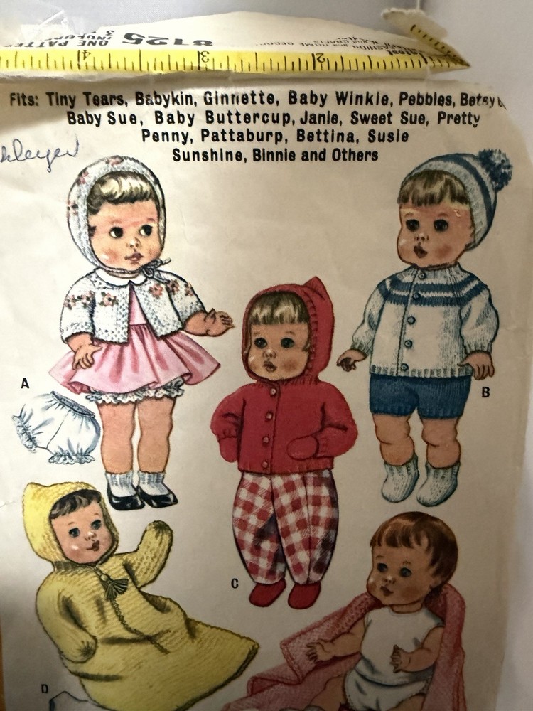 Vintage 1950s Doll Clothes Pattern Lot Simplicity McCall’s