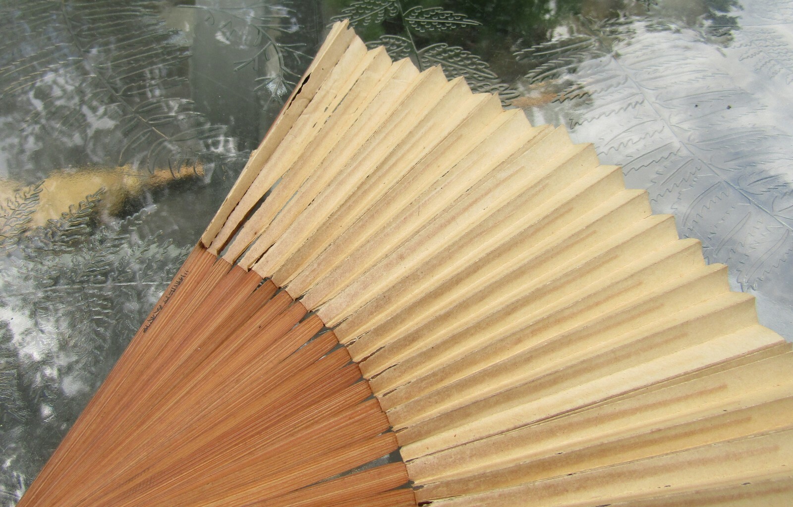 Vintage Tydol Veedol Gasoline Oil Chinese Hand Held Advertising Fan USED rare