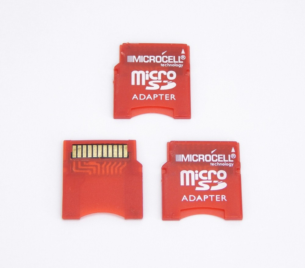 3x Red Micro SD to Mini SD Adapter