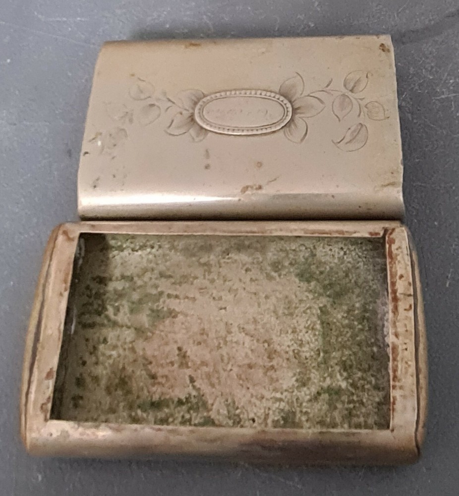Batty Springfield Silver 2 Piece Antique Snuff Box Cigarette Case c.1900