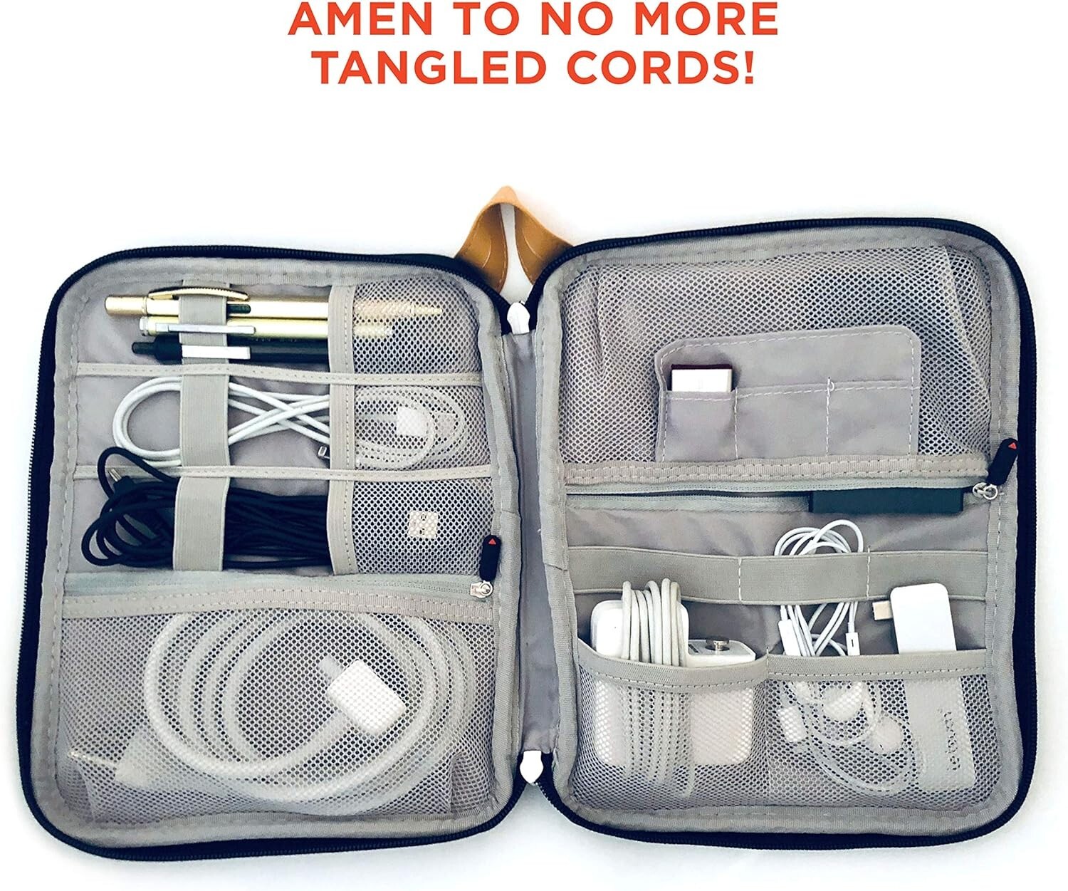 Travel Cord Case Organizer for Electronics - Cables, Accessories, Phones, Tablet