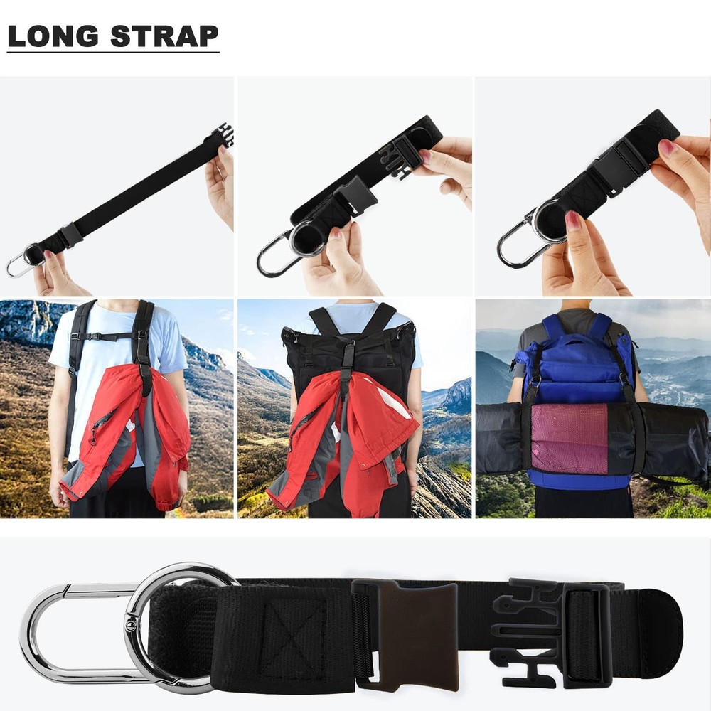 Elastic Jacket Gripper with D-Ring Hook and Buckle, Small Items Strap Belt Tr...