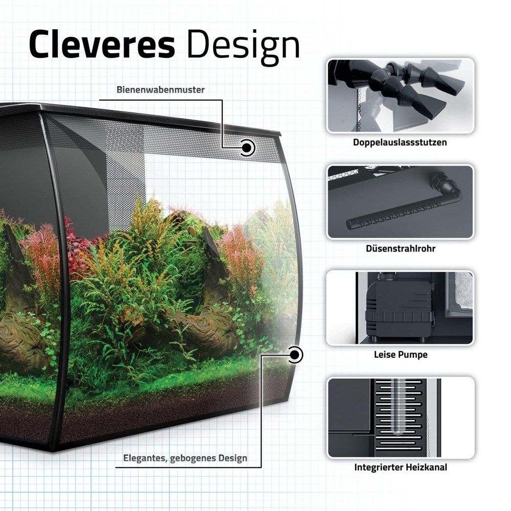 Fluval Flex 2.0 – Modern 57L Freshwater Aquarium With LED & Filter System