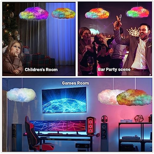 Cloud Led Lights for Bedroom, Multicolor Creative Night Lighting Kit 2 Clouds