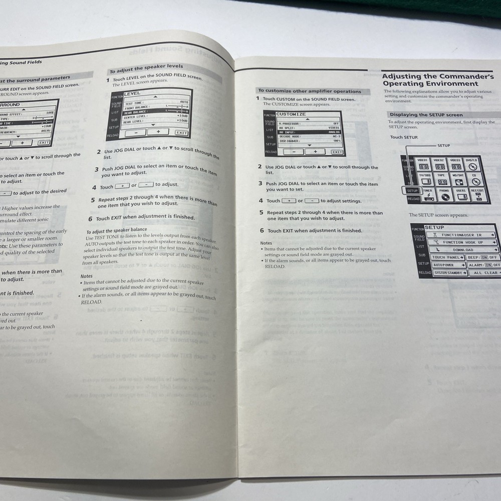 Original Sony Remote Commander RM-TP501E Instructions Manual