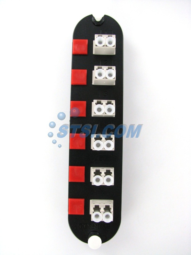Corning CCH-CP12-A8 Patch Panel, 6 LC Duplex OM1 Multimode 62.5 Adapters ~STSI