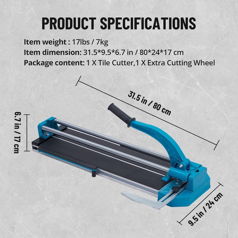 24"/48" Manual Tile Cutter Cutting Tool Infrared Positioning Precise Tile Cutter