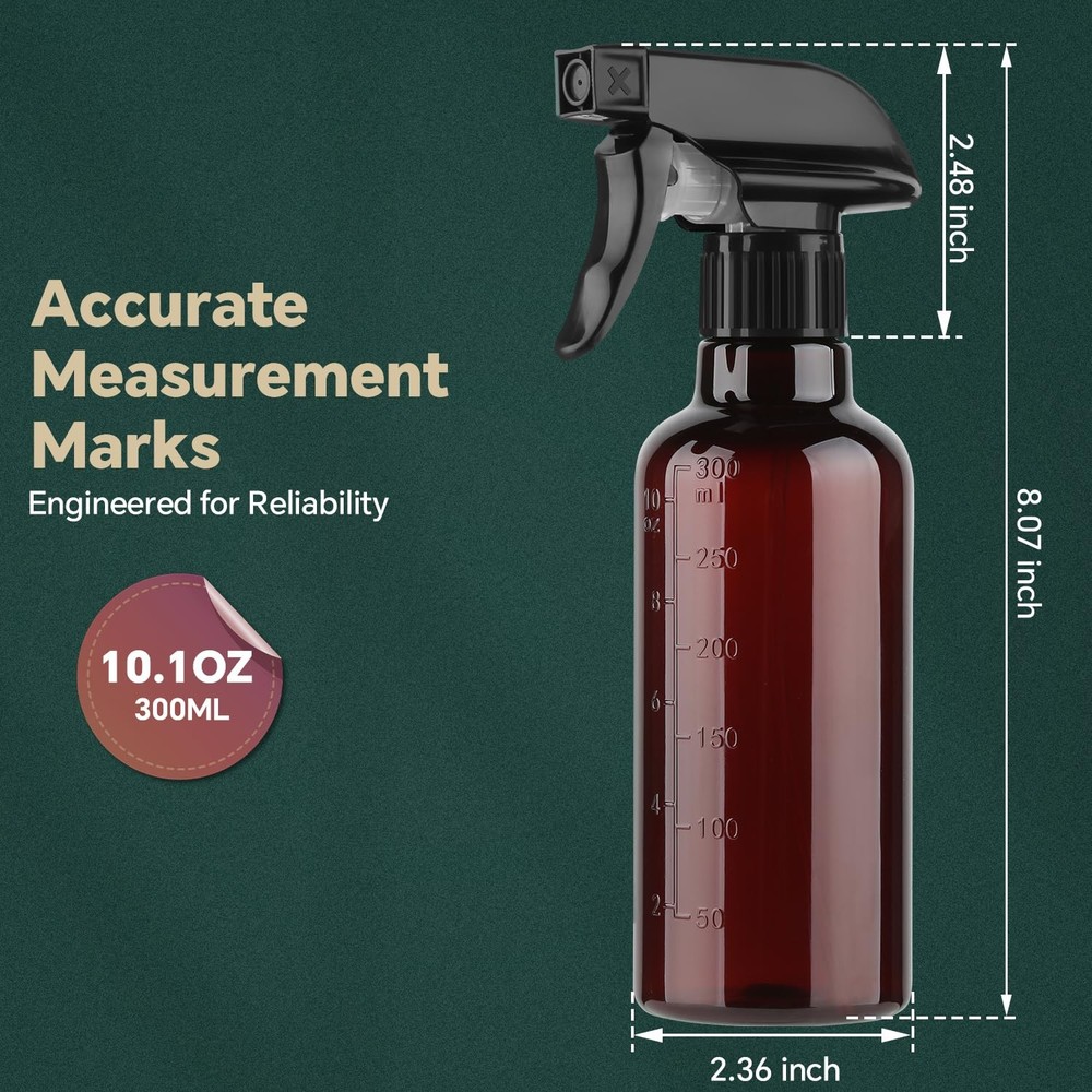 TTTred Plastic Spray Bottles (2 Pack 10 oz), Leakproof 2 PACK GREEN