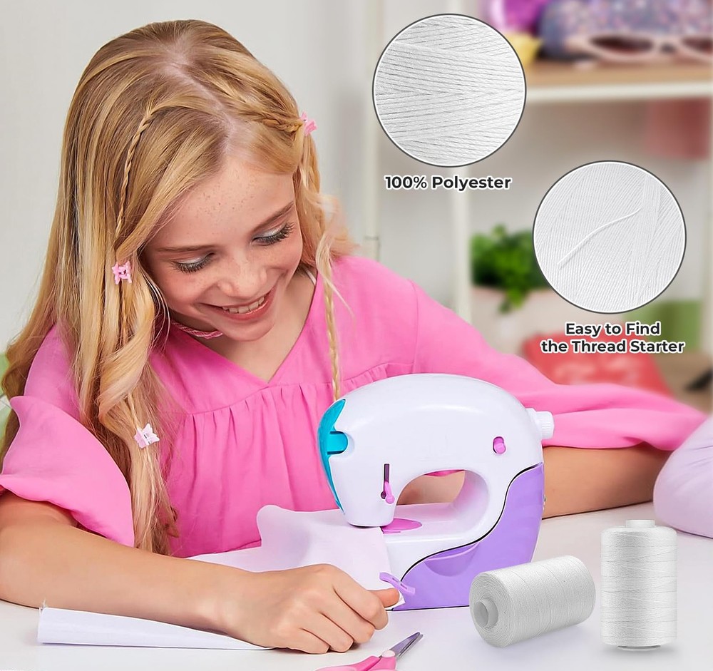 Sewing Thread - 1000 Yard White Polyester Thread for Hand Quilting and Sewing...