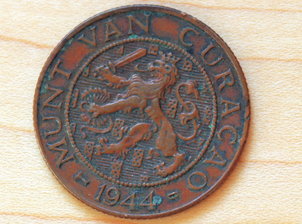 1944 Curacao 2 1/2 Cents