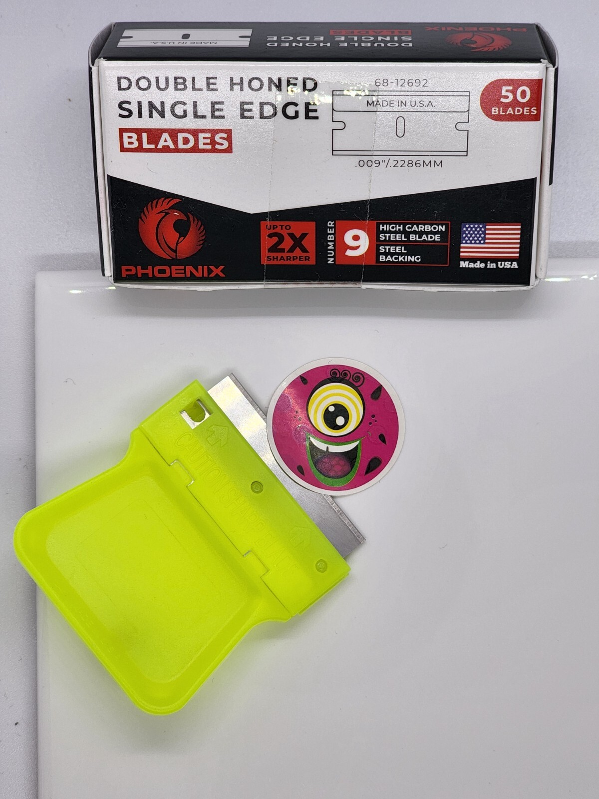 Phoenix - 50 Extra Sharp Single Edge Razor Blades - Made In USA - Double Honed