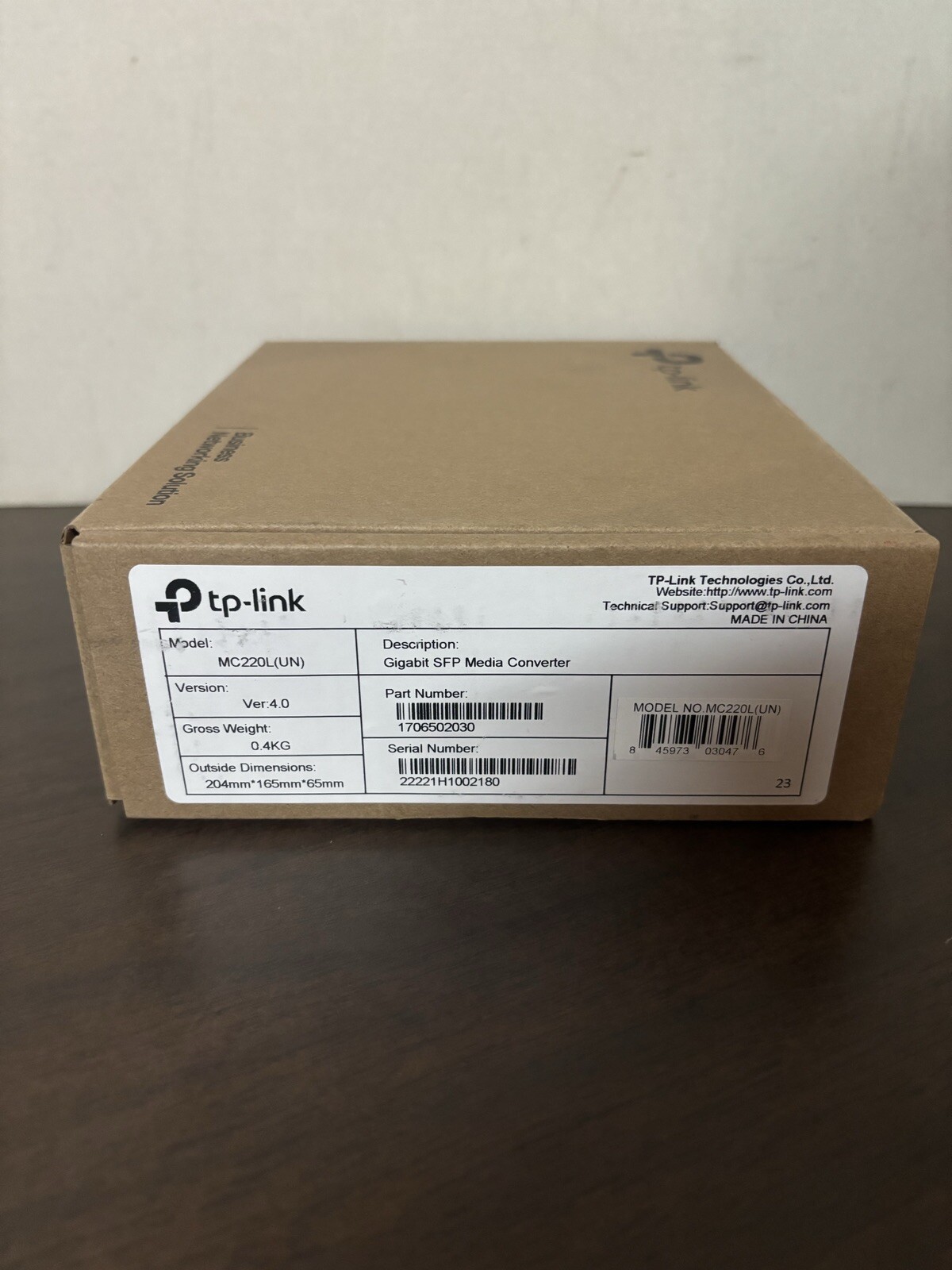 TP-Link MC220L Gigabit Ethernet SFP Media Converter