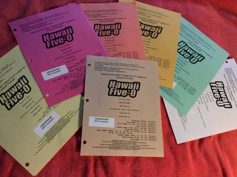 HAWAII FIVE-O ORIGINAL SCRIPT 405 SCHEDULE 2013 A IA LA AKU DANIEL DAE KIM