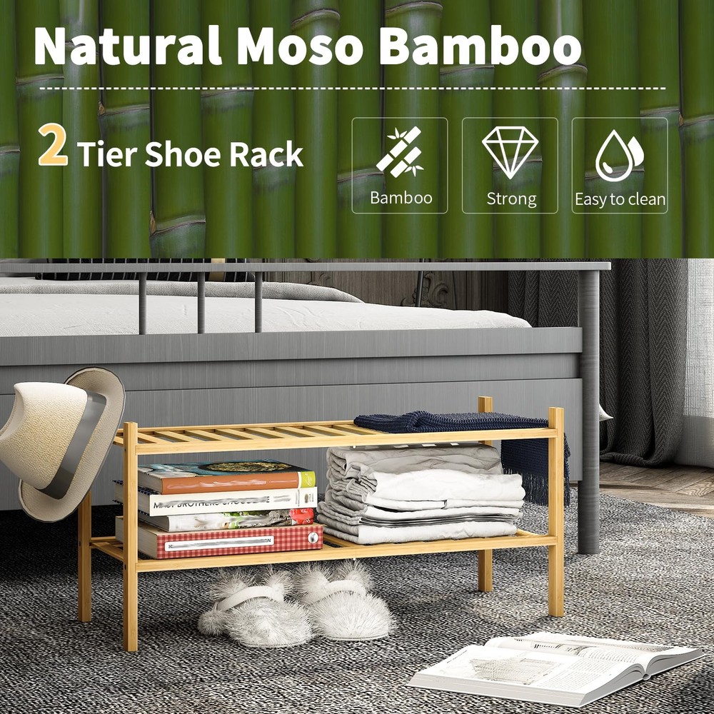 2-Tier Shoe Rack for Entryway, Stackable | Heavy Duty | Multi-Function, Stand...