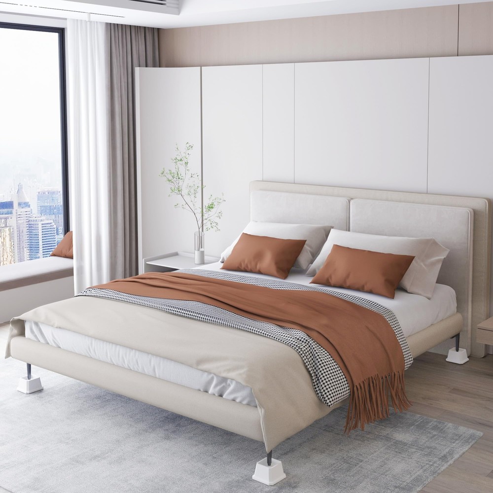 Bed Risers 3" 4 Pack Heavy Duty 1500 lbs Capacity for Sofa Table White