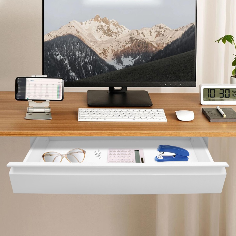 Space Saver Sliding Under Desk Storage Drawer Pull-out Drawer for Sit Stand Work